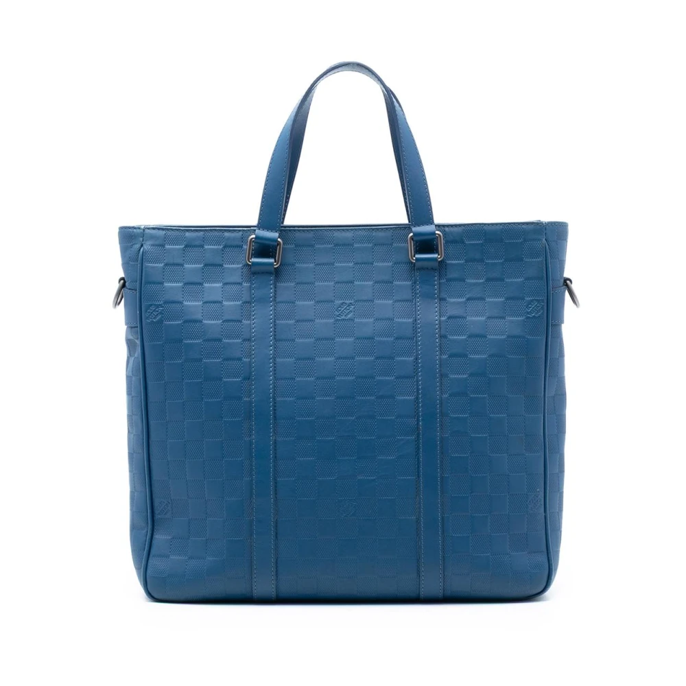 Louis Vuitton Vintage Women's Blue Pre-Owned Structured Leather Tote Bag