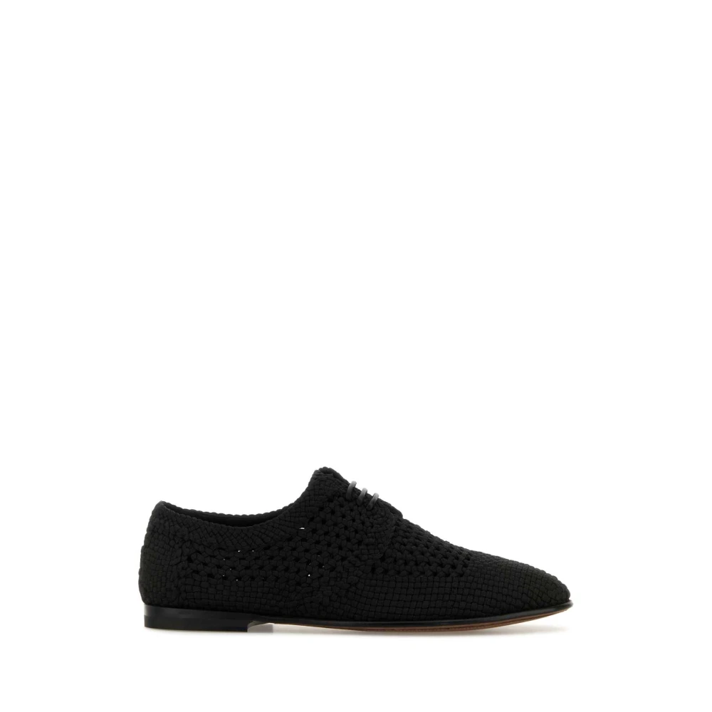 Dolce & Gabbana Men's Black Crochet Lace-Up Trainers