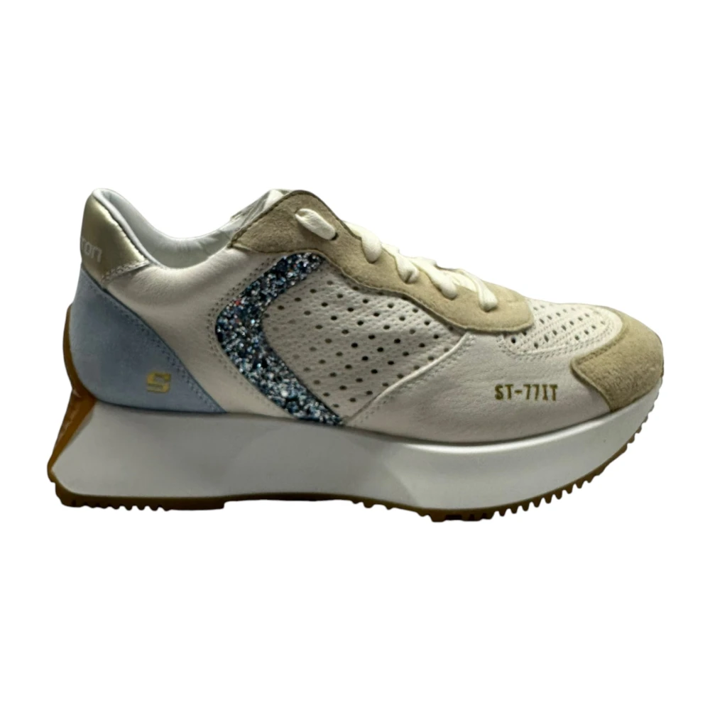 Stokton Sneaker van geperforeerd leer en suède Multicolor Dames