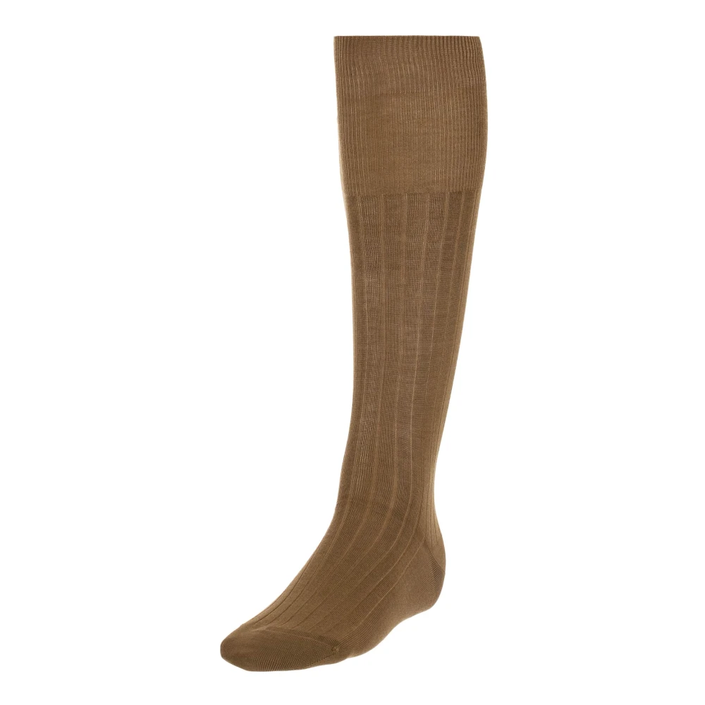 Boggi Milano Katoenen Lisle Sokken Beige Heren