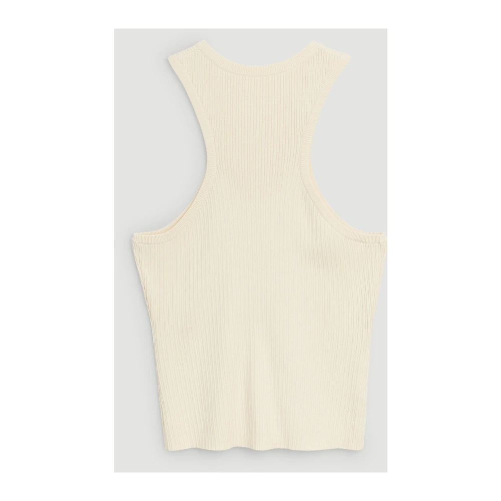 Soulland Mouwloze Ribgebreide Top White Dames