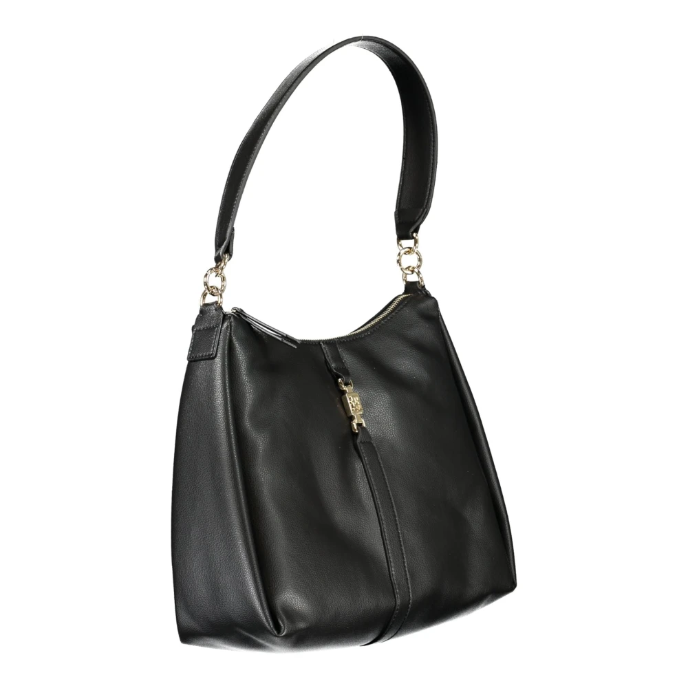 Tommy Hilfiger Zwarte Schoudertas met Ritssluiting Black Dames