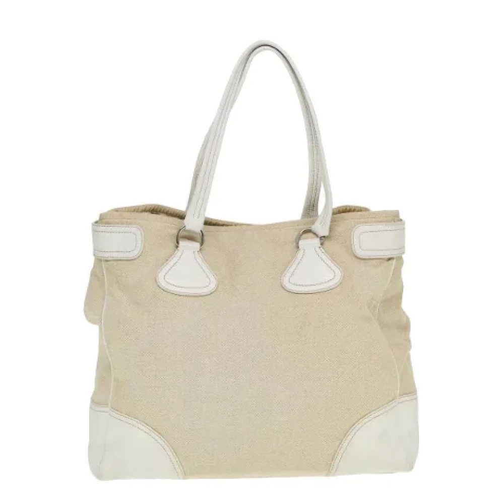 Prada Vintage Pre-owned Canvas totes Beige Dames