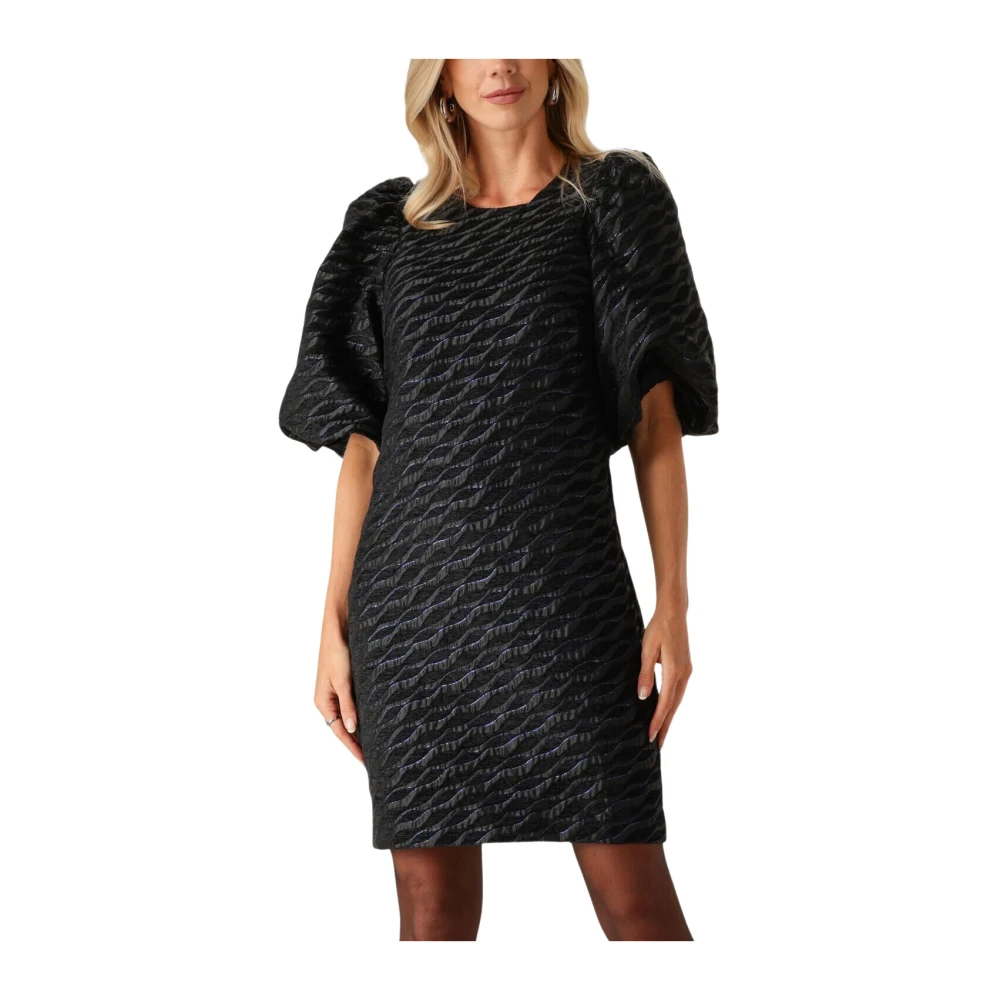 Co'Couture Zebra Flock Jurk voor Stijlvolle Vrouwen Black Dames
