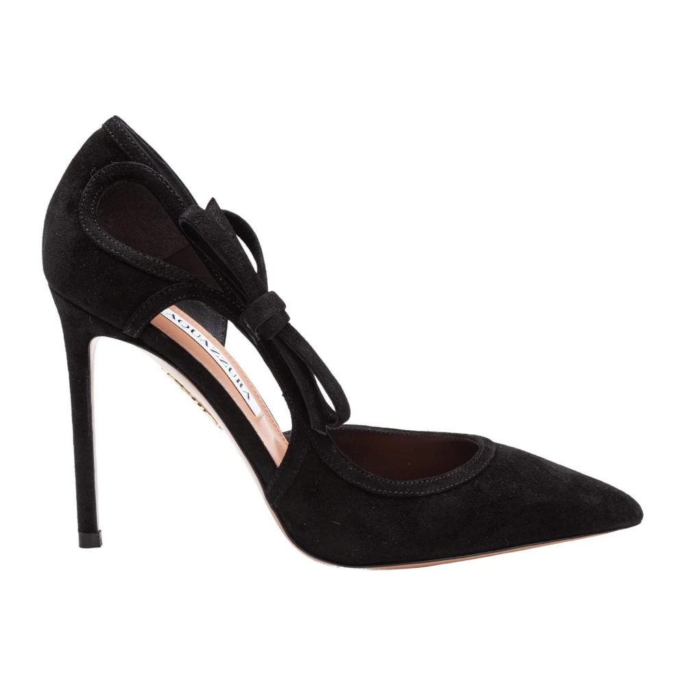 Aquazzura Women's Black Suede Pointed-Toe Pumps