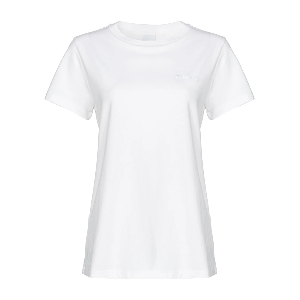 Pinko Witte Crew Neck T-shirts en Polos White Dames