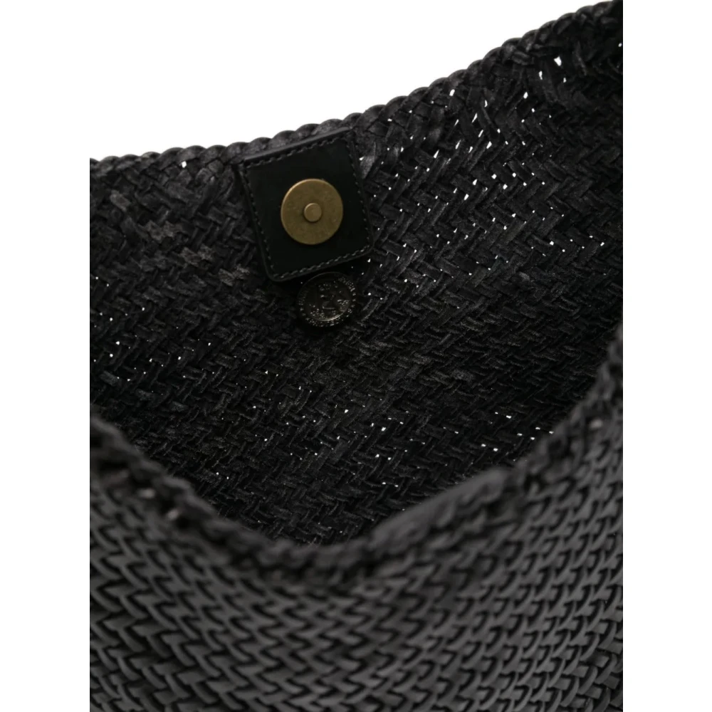 Dragon Diffusion Handgeweven Luna Mezza Schoudertas Black Dames