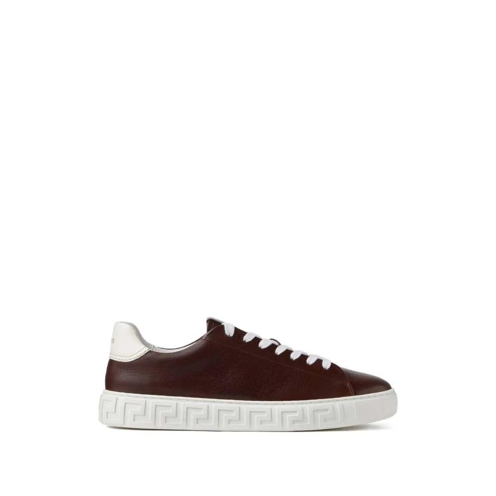 Versace Brown Sneakers, Male, 10 Uk, Greca Sneaker