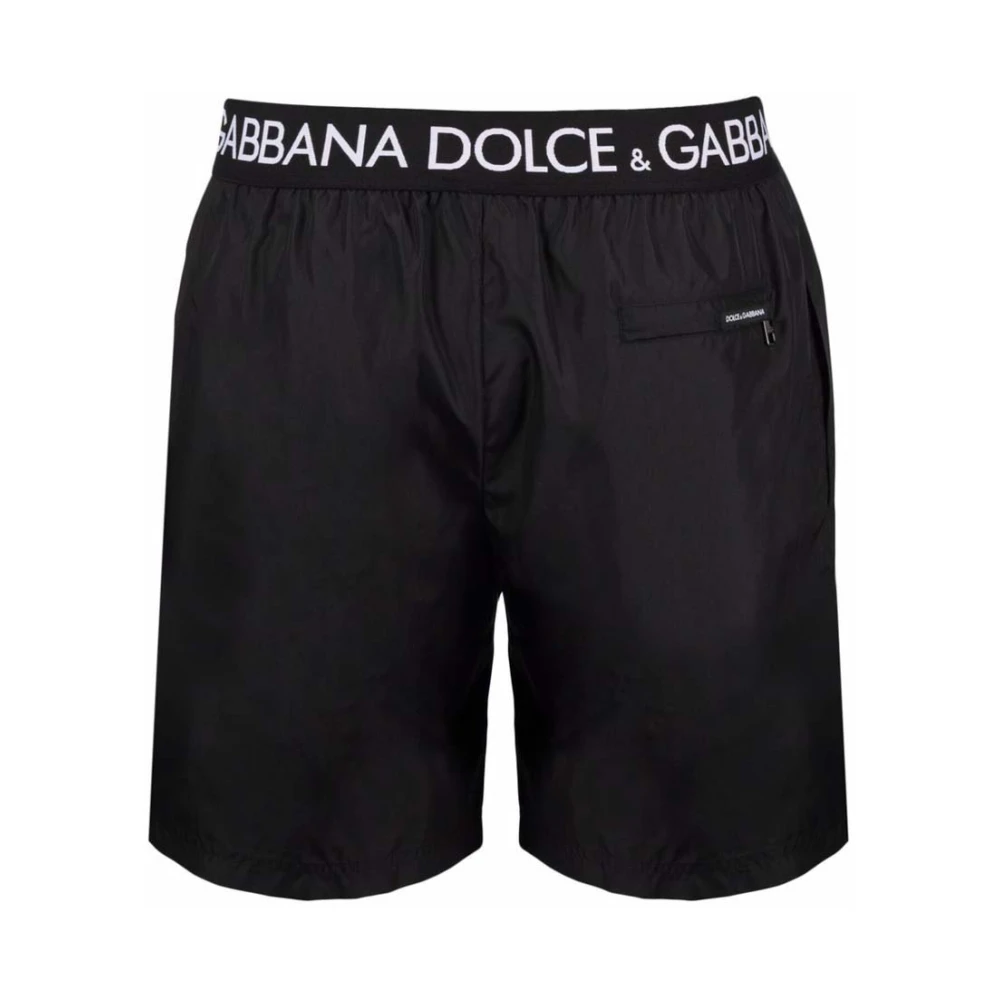 Dolce & Gabbana Zwart Sea-kleding met stretch tailleband Black Heren