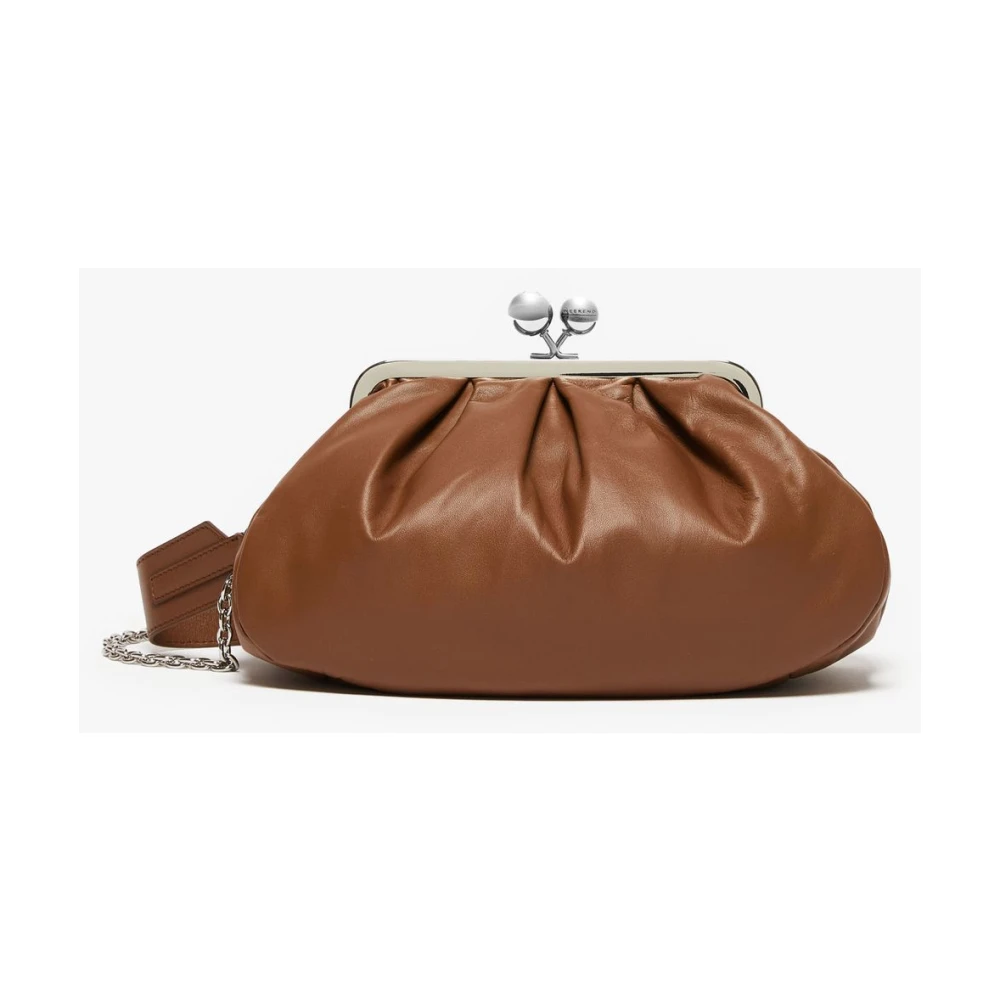 Max Mara Weekend Nappa clutch met afneembare band Brown Dames