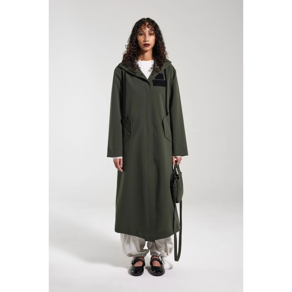 Stutterheim Matte Regenjas met V-Vormige Voorkant Green Dames