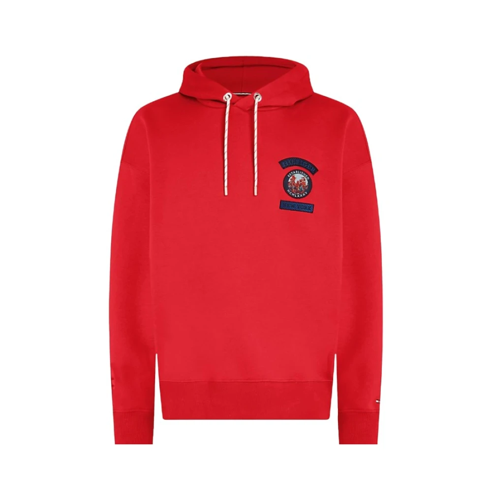 Tommy Hilfiger Rode Hoody met Koord en Logo's Red Heren