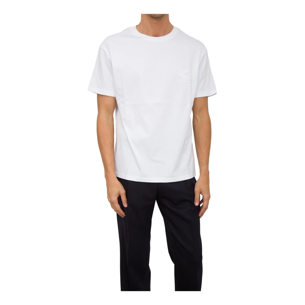 ETRO T-shirt met geborduurd logo White Heren