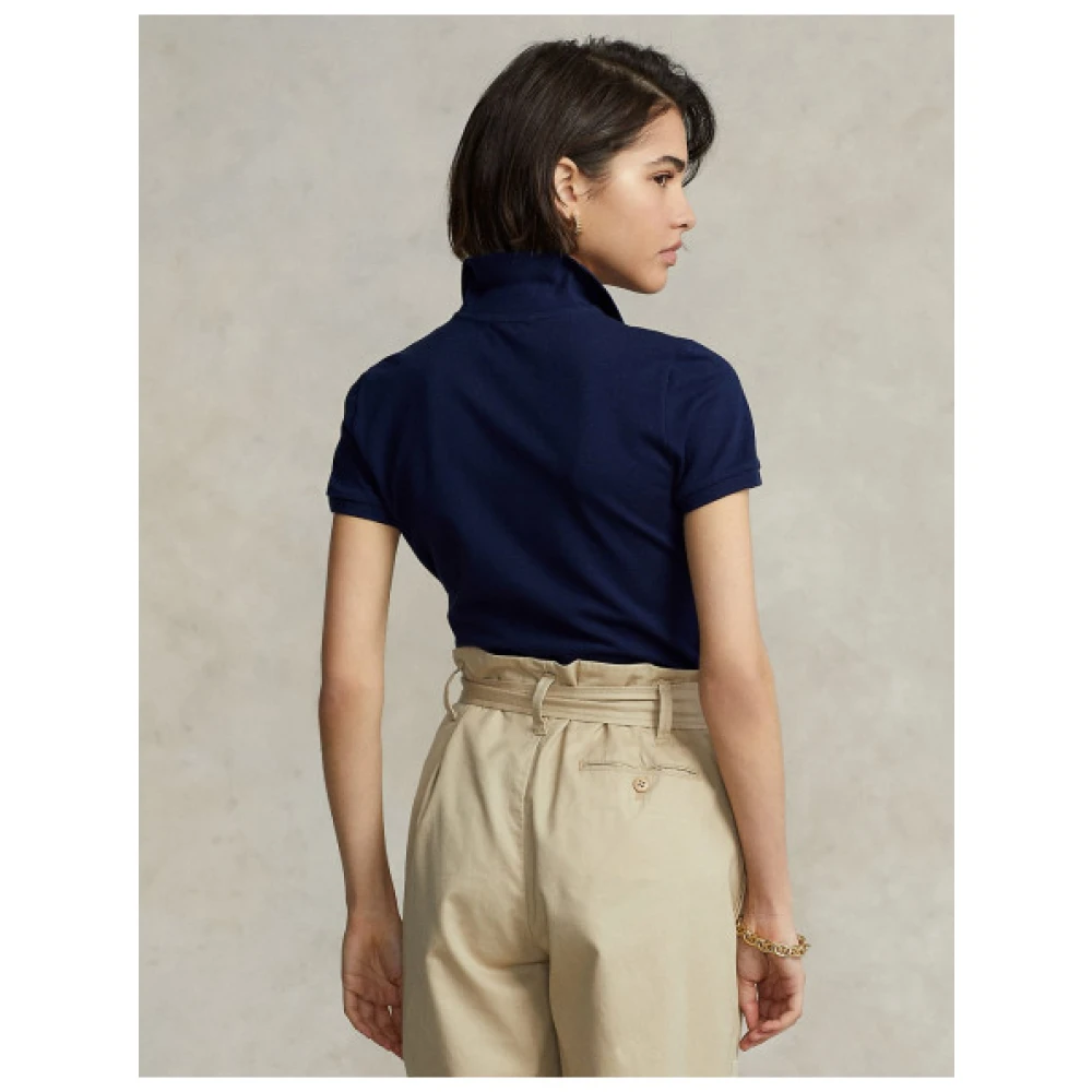 Polo Ralph Lauren Julie Slim Fit Polo Shirt Blue Dames