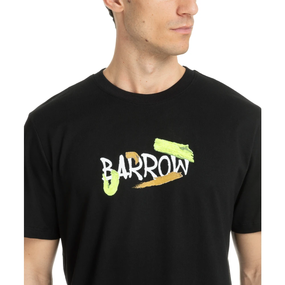 Barrow Gestreept Logo T-shirt Black Heren
