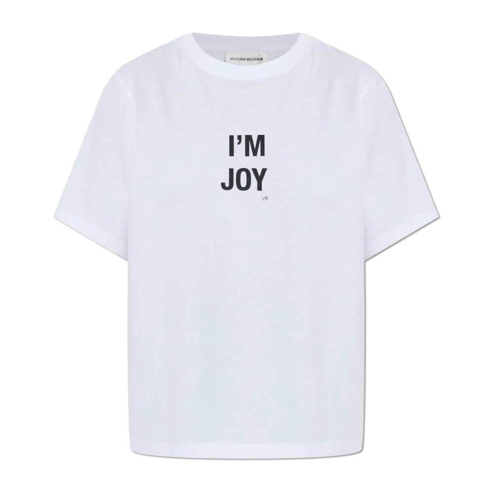 Victoria Beckham Women's White T-Shirt With Print