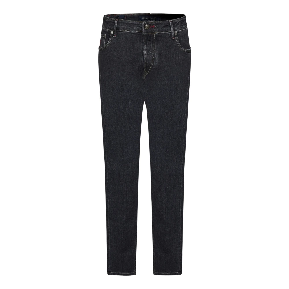 Hand Picked Zwarte Slim-Fit Denim Jeans Black Heren