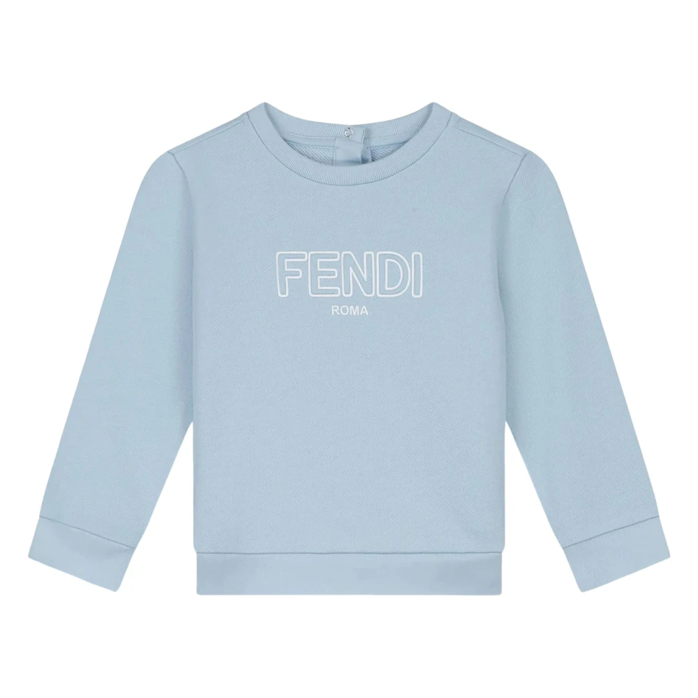Fendi Logo Sweatshirt - Male - Kids Sweatshirts - Blue - 12 M - Kids