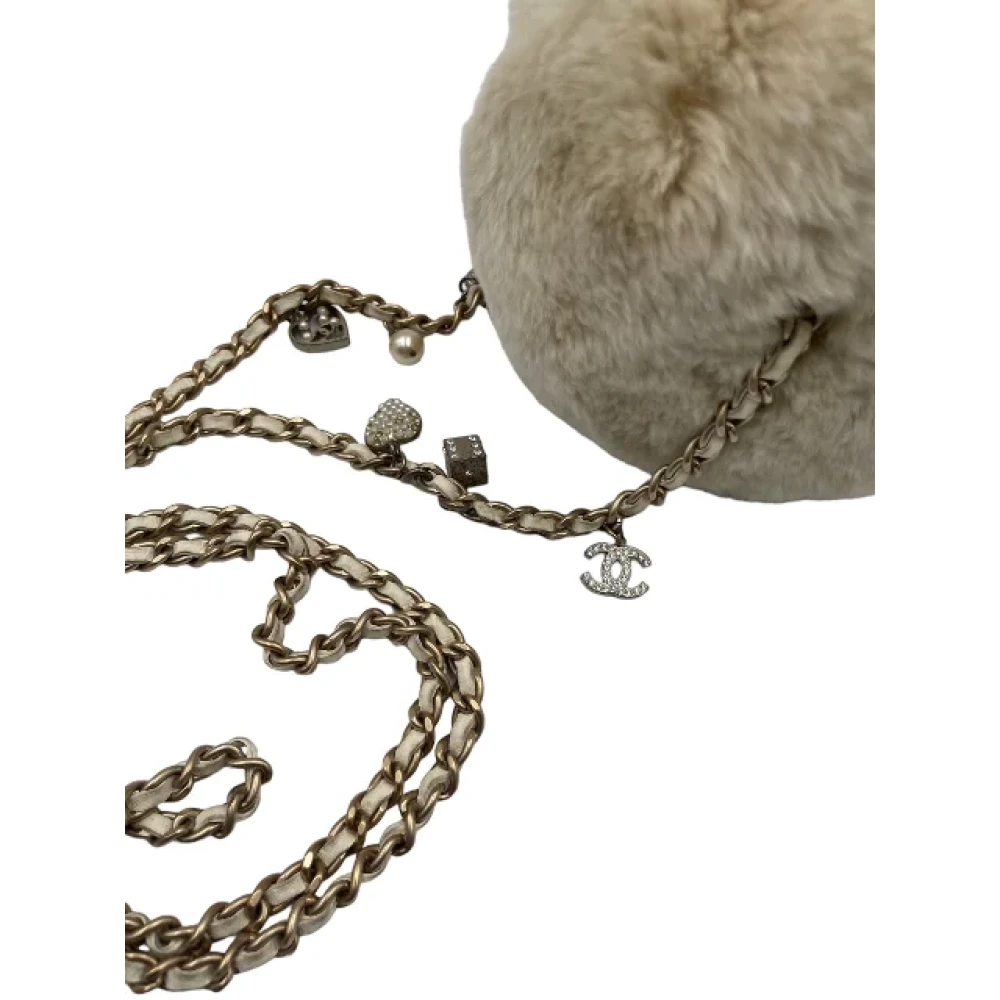 Chanel Vintage Pre-owned Fur crossbody-bags Beige Dames