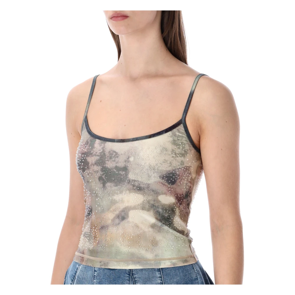 Diesel Women's Brown Sleeveless Tops, S, T-Iplu Tank Top