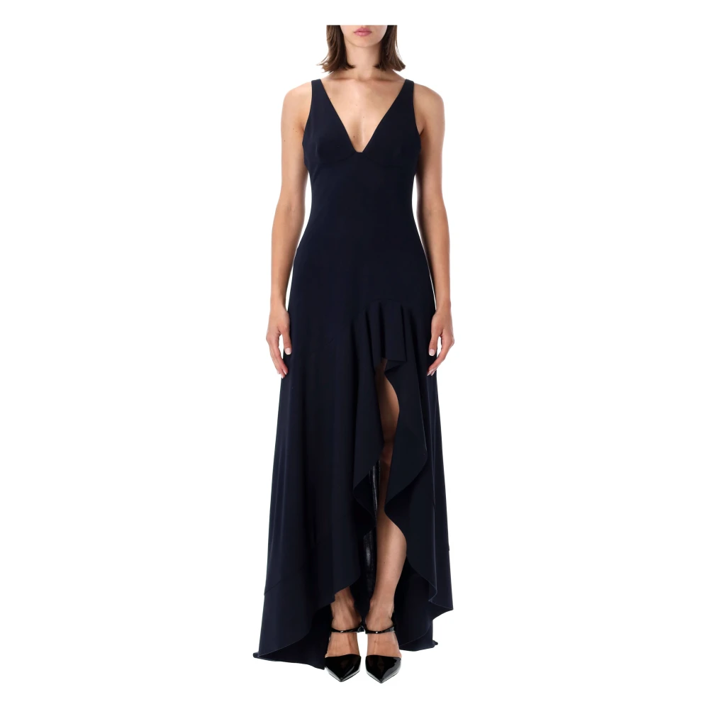Stella Mccartney Robe Longue À Volants Femme Robes Bleu 38 Fr