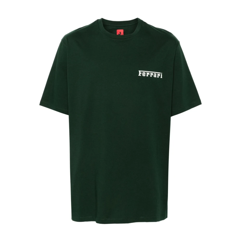 Ferrari Groen Jersey Logo Print T-shirt Green Heren