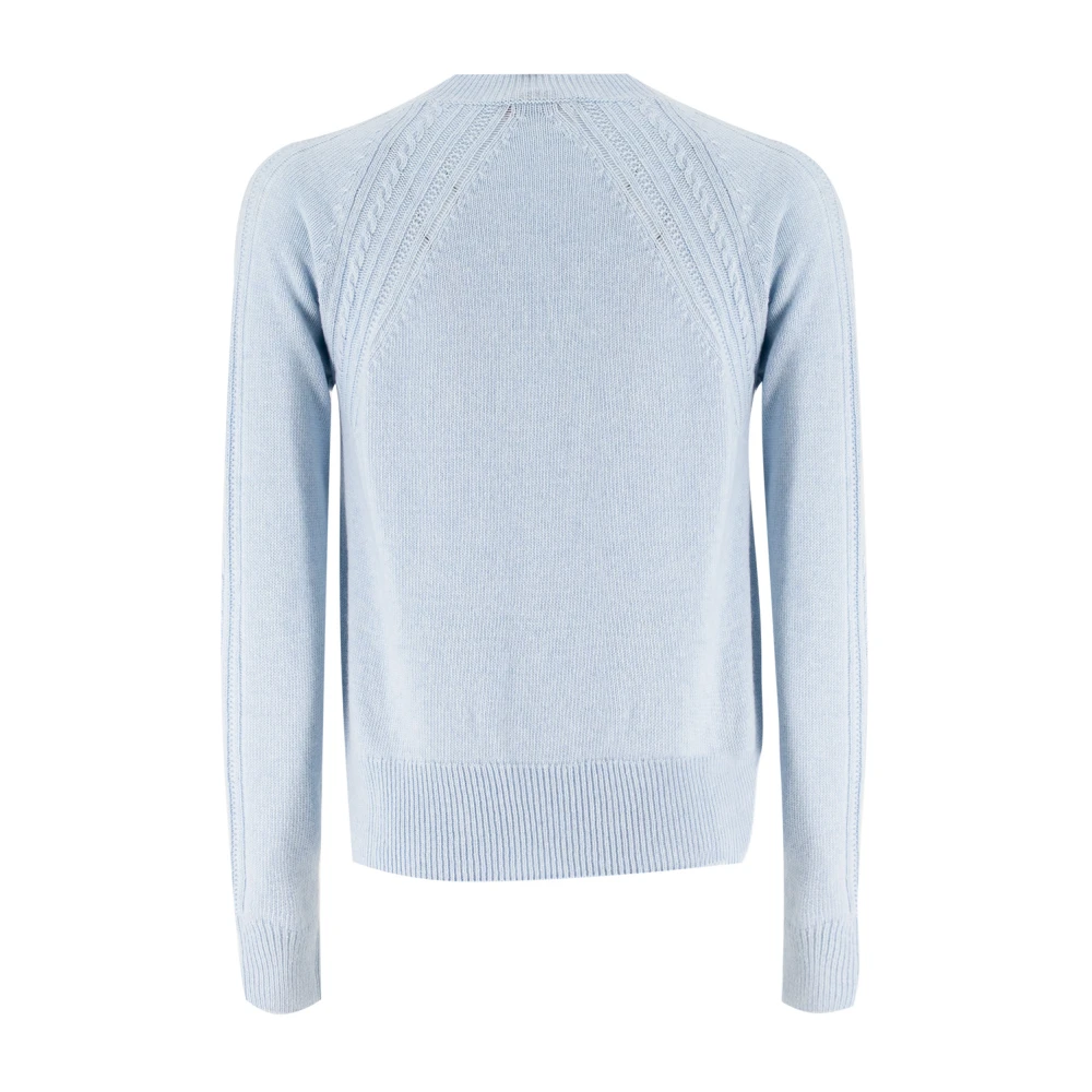 Ermanno Scervino Fijn Gebreide Bloemen Trui Blue Dames