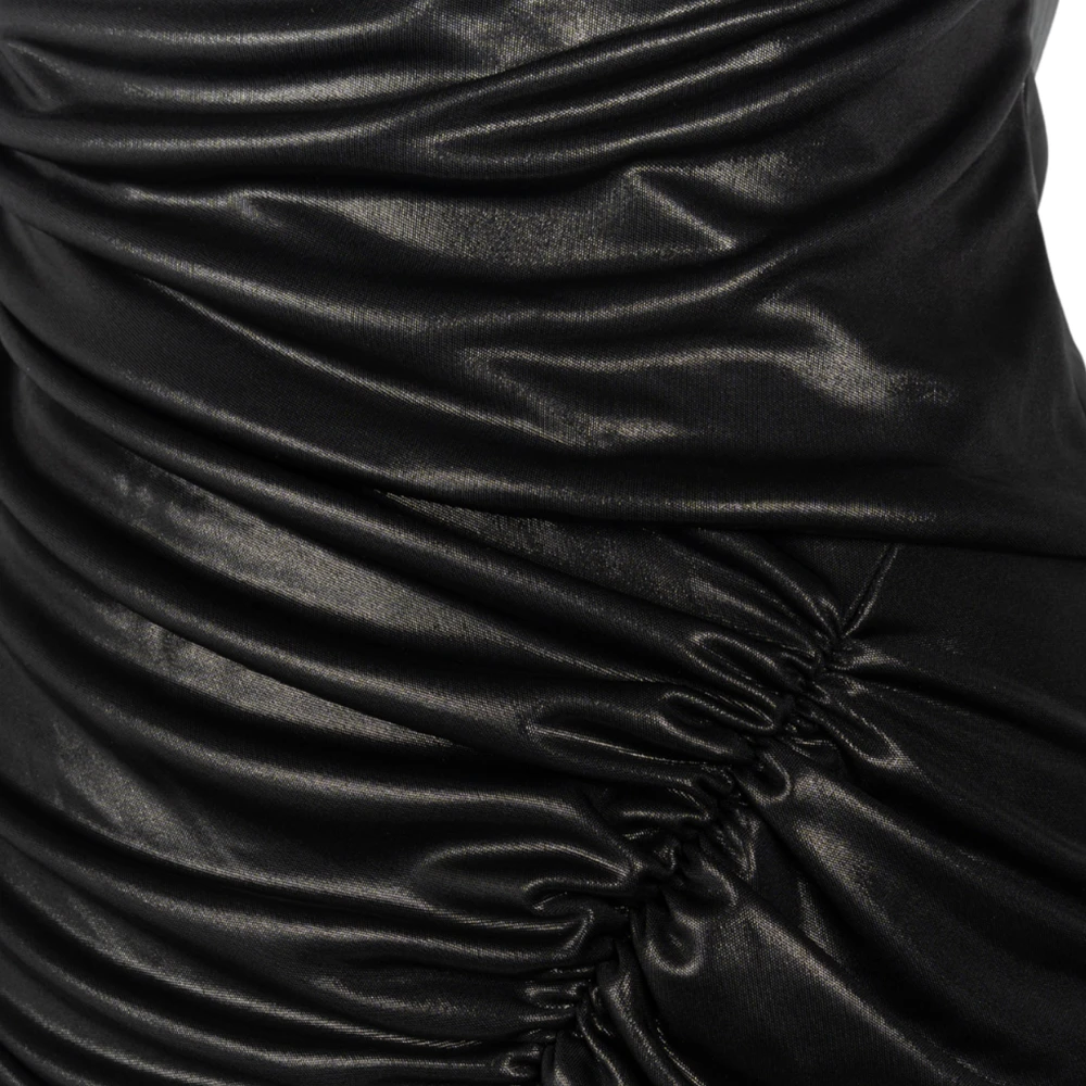 Marine Serre Zwarte Geplooide Gedrapeerde Jurk Black Dames