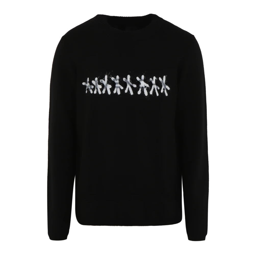 Givenchy Tufting Logo Crew Knit Black Heren