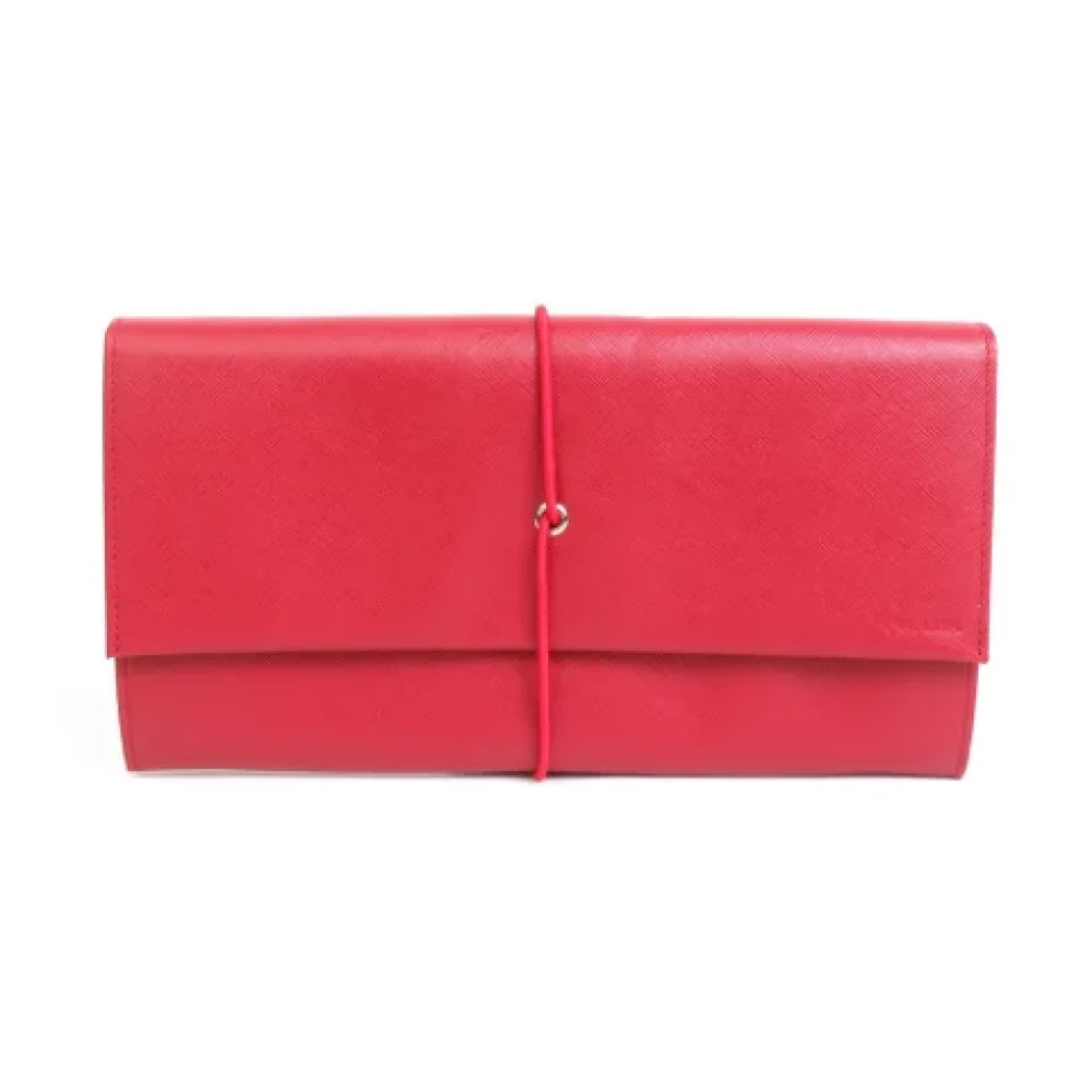 Prada Vintage Pre-owned Leather wallets Red Dames