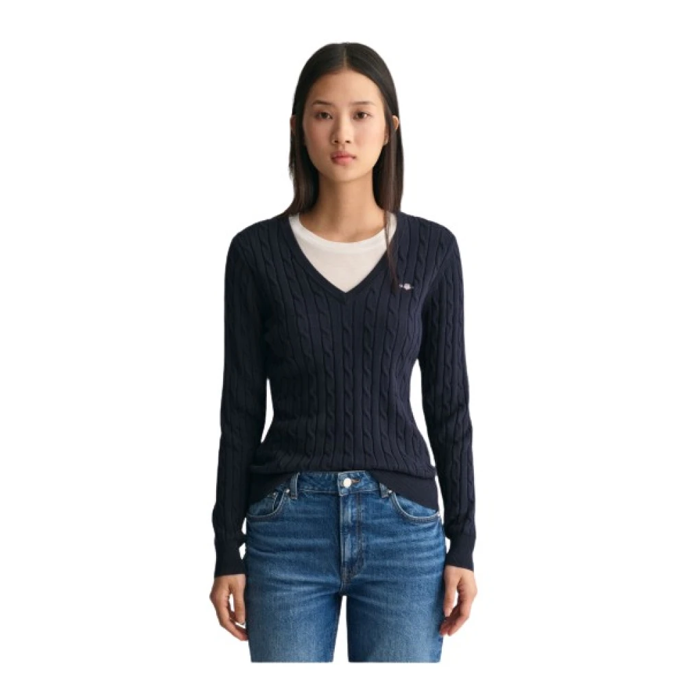 Knitwear > V-neck Knitwear - - Gant - Modalova