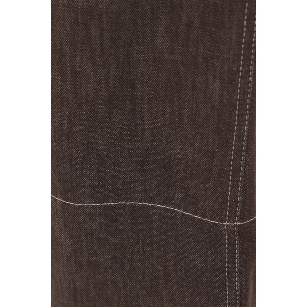 BRUNELLO CUCINELLI Bruine Flare Jeans met Contraststiksels Brown Dames