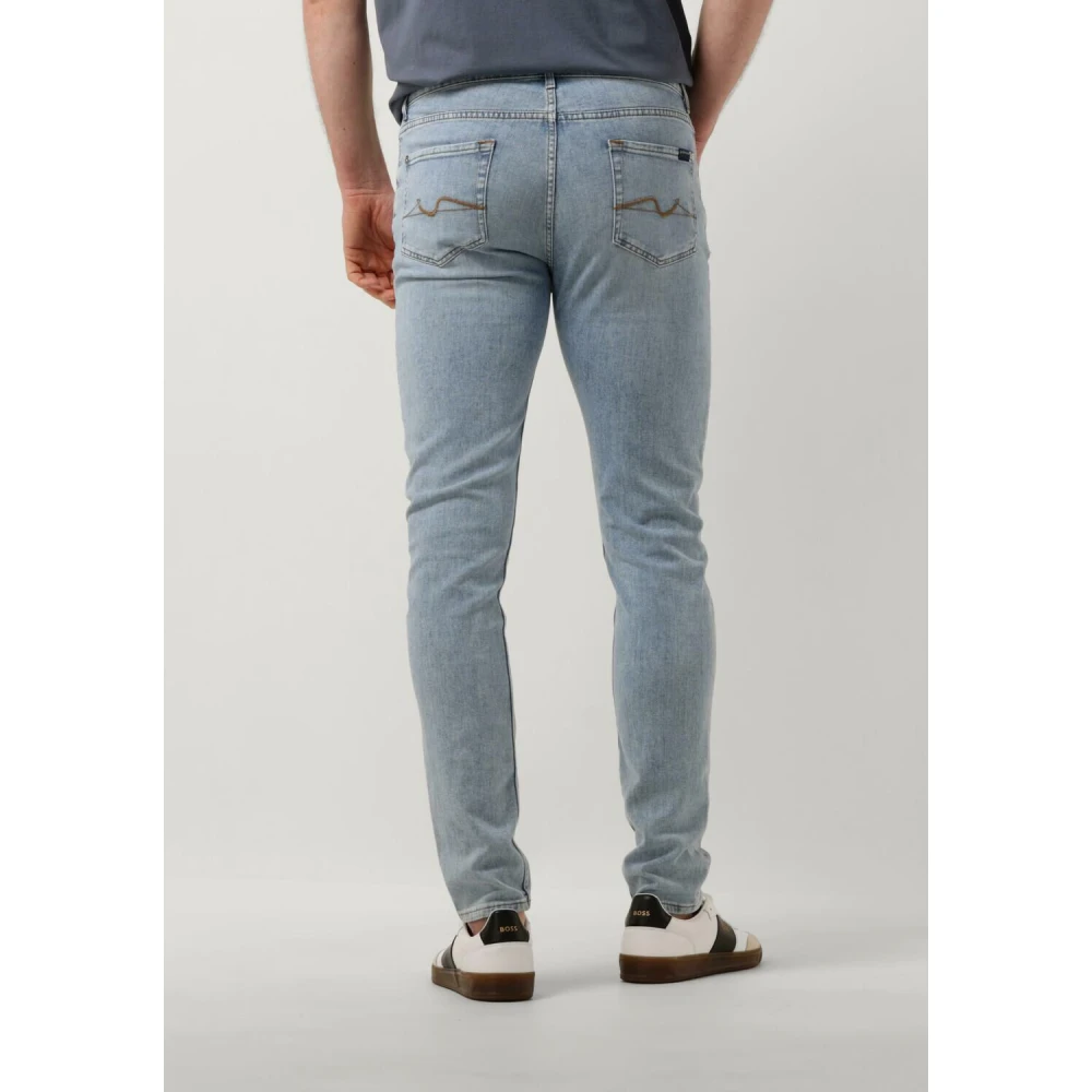 7 For All Mankind Slimmy Taperd Solstice Jeans Blue Heren