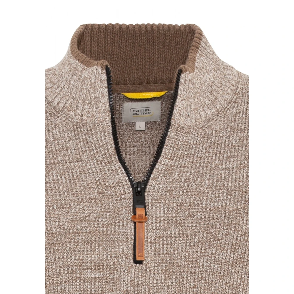 camel active Pullover met 1 4 rits Beige Heren