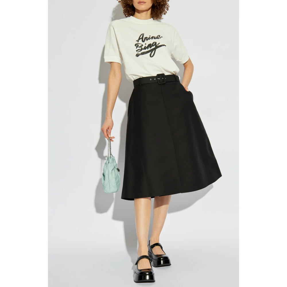 Anine Bing Geprint T-shirt White Dames