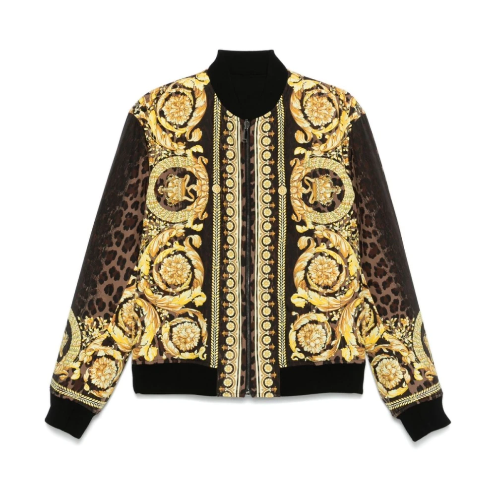 Versace Barocco Animal Print Bomberjack Multicolor Heren