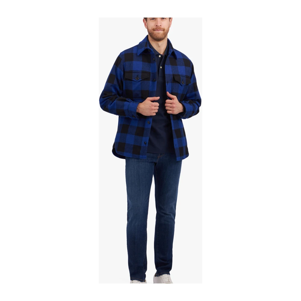 Brooks Brothers Wolle Overshirt Jas Blue Heren