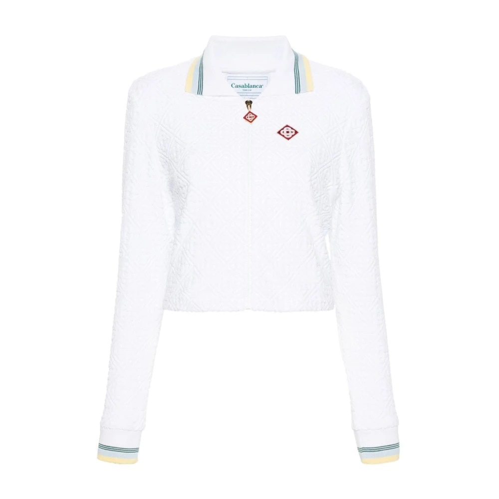 Casablanca Geborduurd Logo Handdoek Sweater White Dames