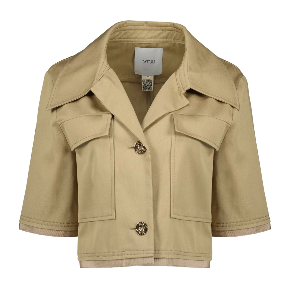 Patou Donna Beige Crop Short Sleeve Jacket