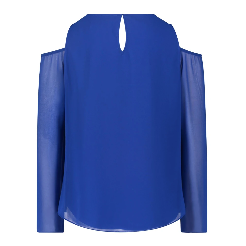 Vera Mont Schouderloze blouse met uitsparingen Blue Dames
