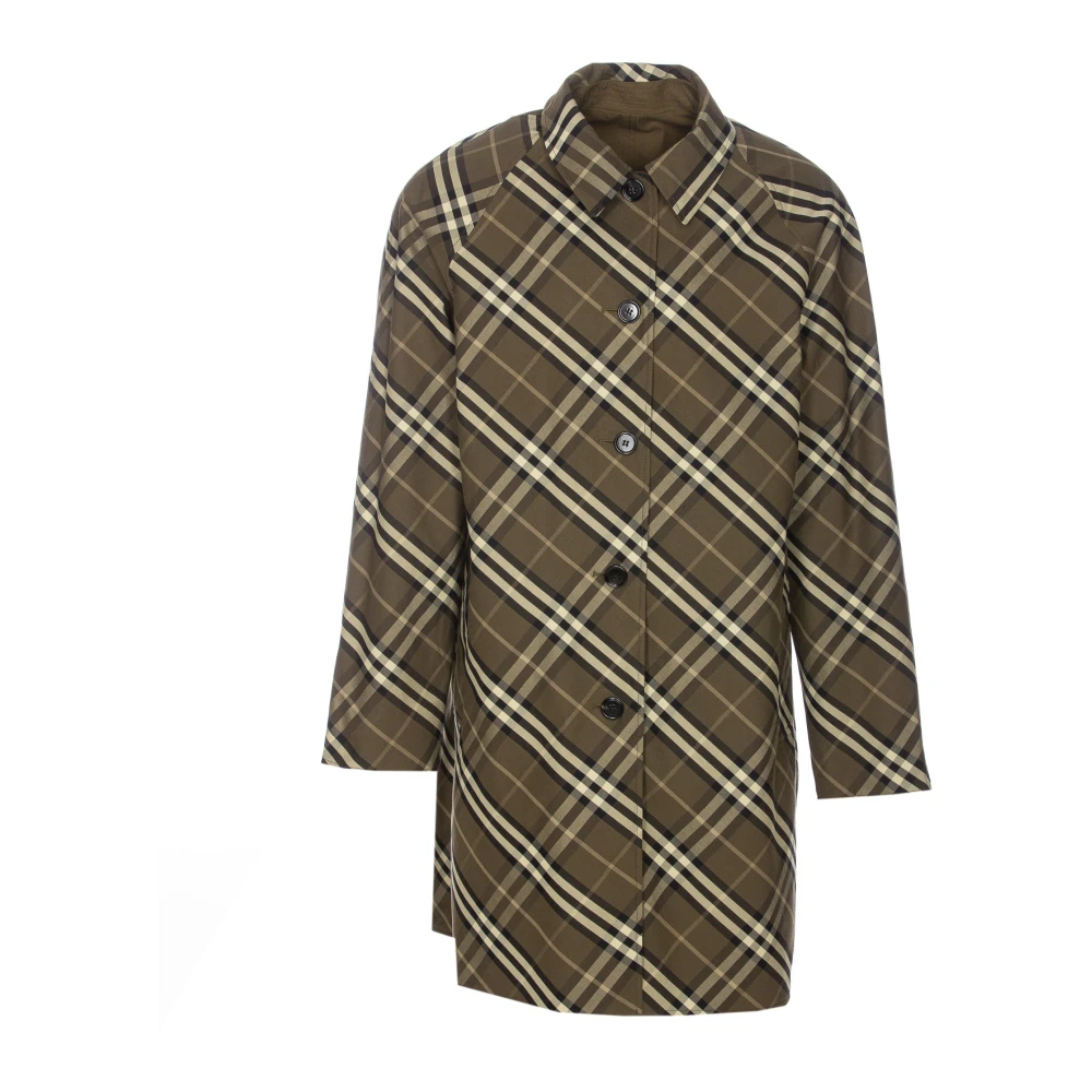 Burberry Groene Furrow Jas met Frontale Knopen Green Heren