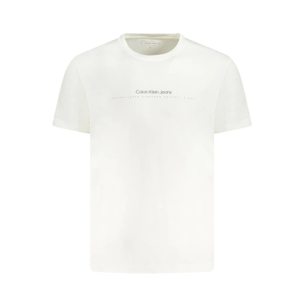Calvin Klein Wit Katoenen T-Shirt White Heren