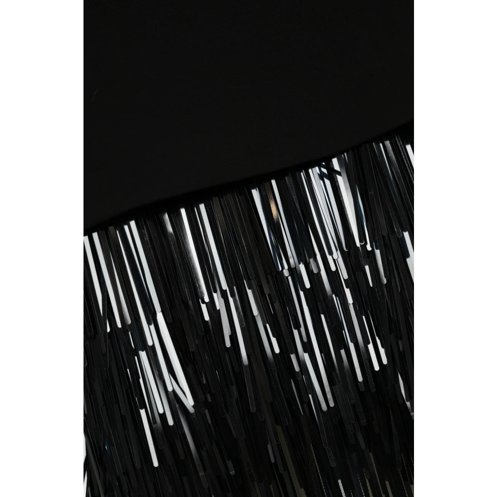 Liviana Conti Zwarte mouwloze blouse met franjes Black Dames