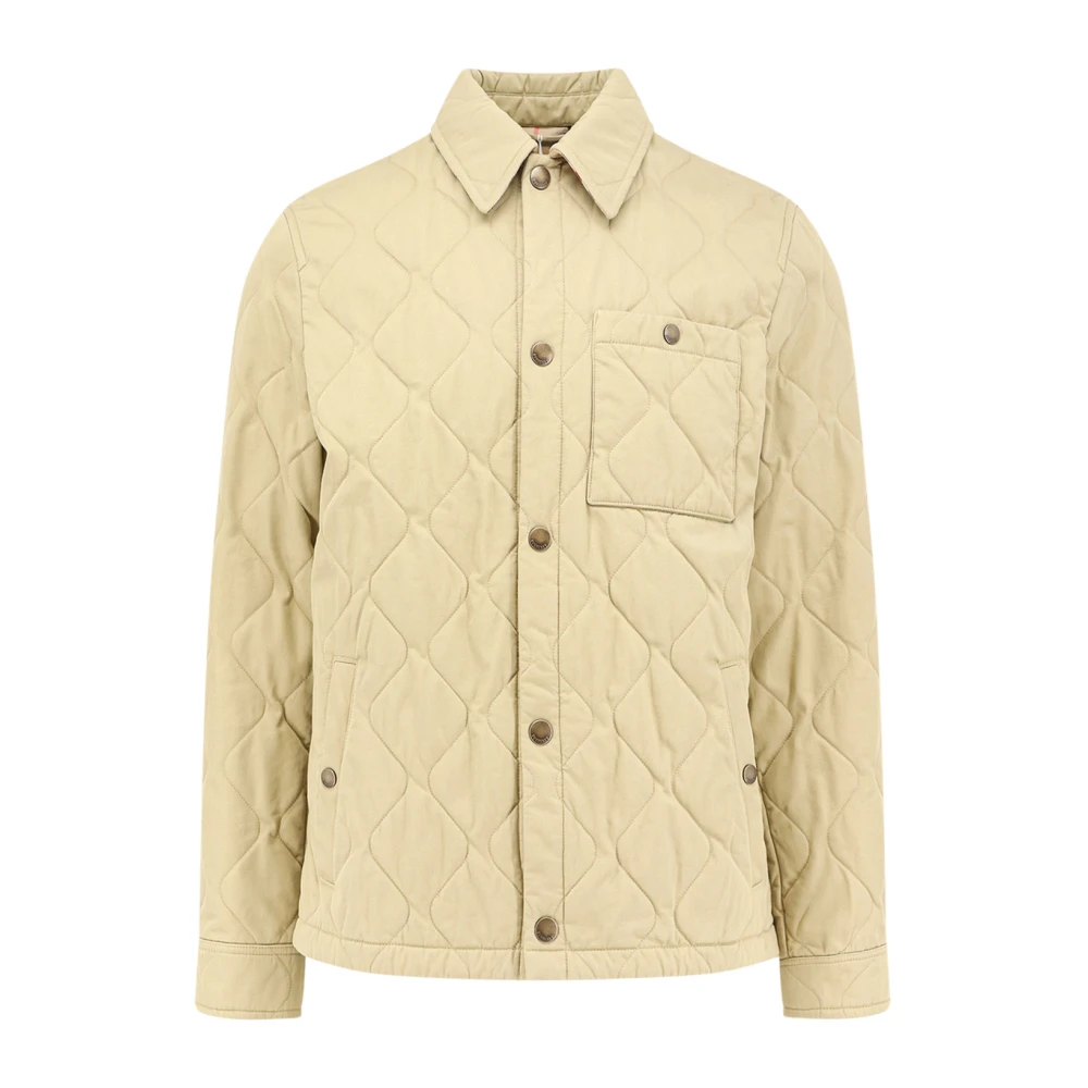 Burberry Men's Beige Classic Metal Snap Button Jacket