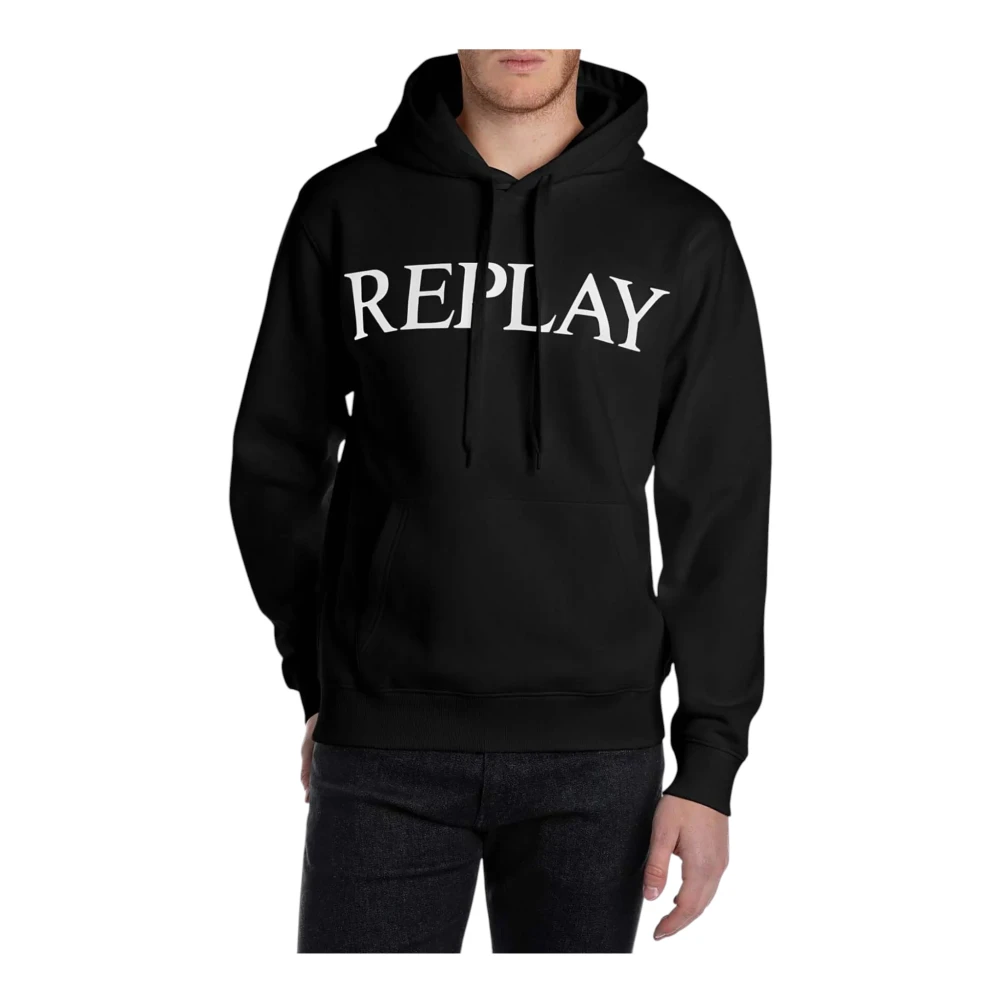 Replay Hoodie met capuchon Black Heren