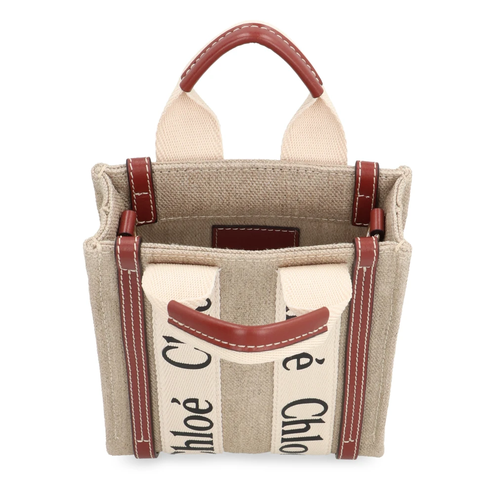 Chloé Canvas tas met leren details Beige Dames