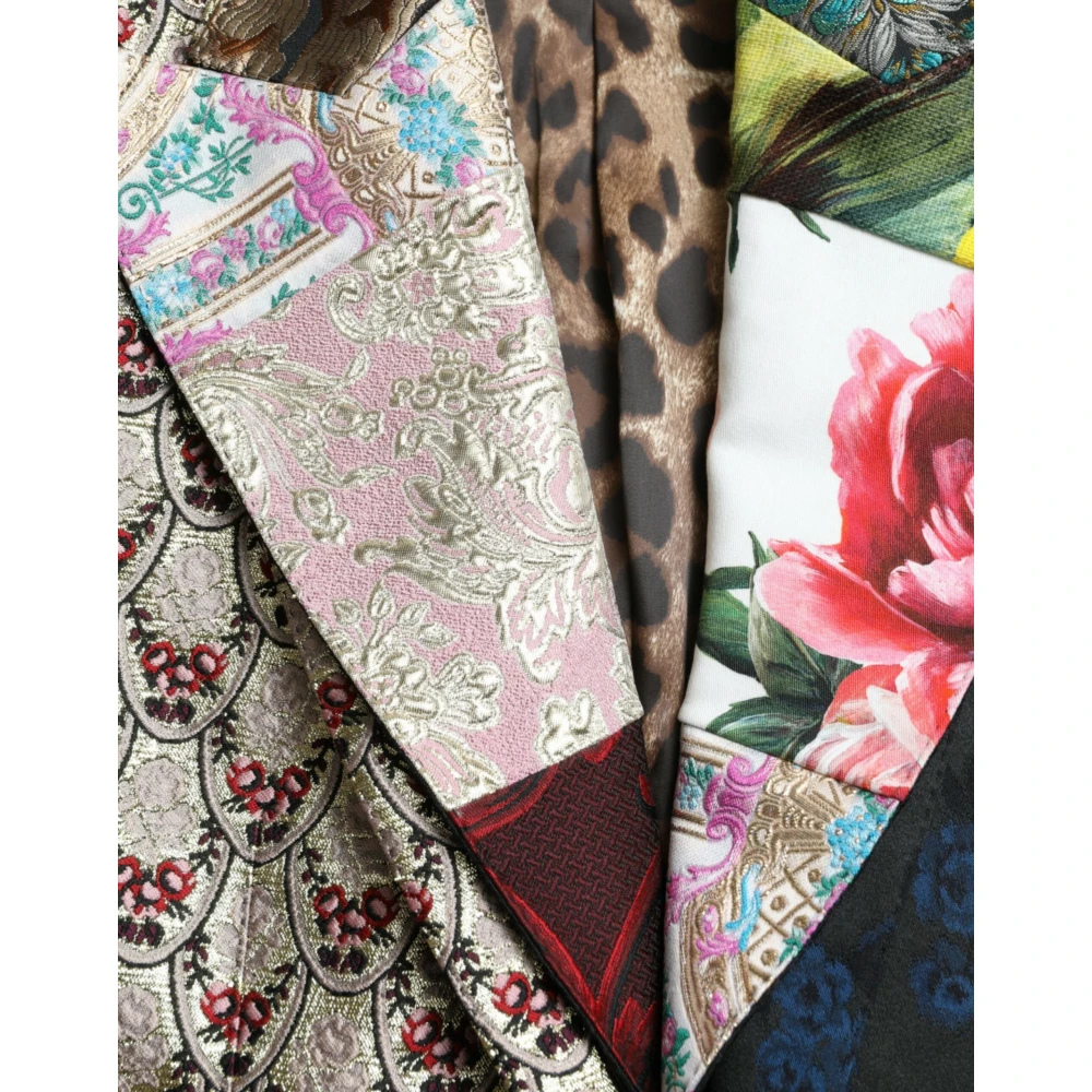 Dolce & Gabbana Multicolor Bloemen Patchwork Jacquard Blazer Multicolor Dames