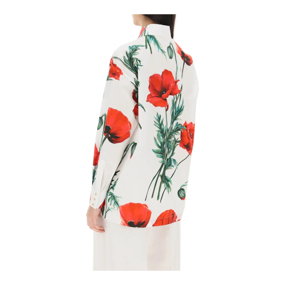 Dolce & Gabbana Poppy Print Button-Up Overhemd Multicolor Dames