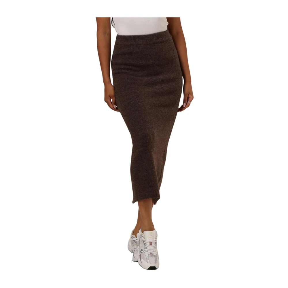NEO NOIR Bruine Gebreide Rok Ashanti Stijl Brown Dames