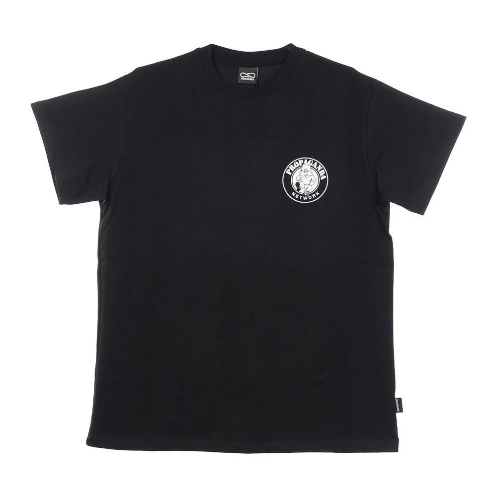 Propaganda Zwarte Tee met Print Crew Neck Black Heren